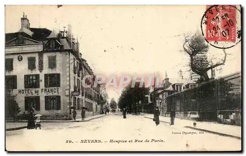 Nevers - Hospice et Rue de Paris - Hotel de France - Cartes postales