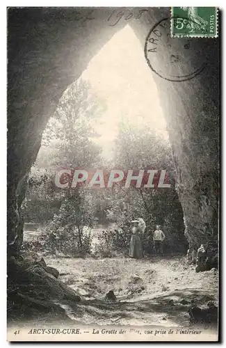 Cartes postales Arcy sur Cure La grotte des Fees vue prise de l&#39interieur