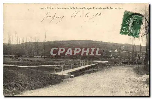 Cezy Ansichtskarte AK Ce qui reste de la passerelle apres l&#39inondation de janvier 1910