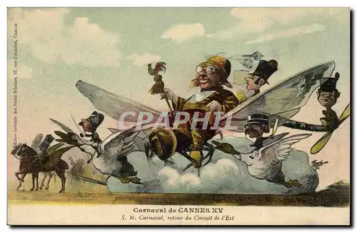 Cannes - Carnaval de Cannes XV - retour du Circuit de l'Est - Humour - Avion - Airplane - Cartes postales
