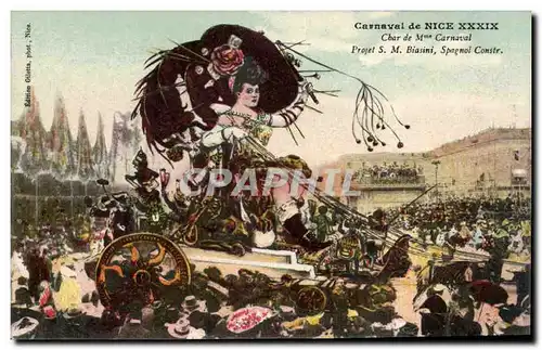 Cannes - Carnaval de Cannes XXXIX - Char de Mme Carnaval - Humour - Femme - Cartes postales