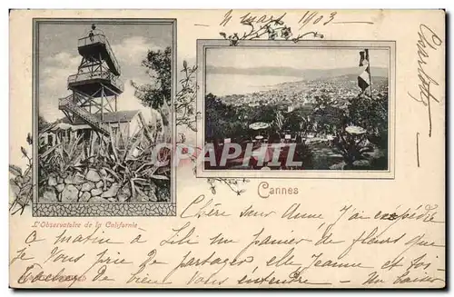 Cannes - 1903 - Souvenir L&#39observatoire de la Californie - Cartes postales