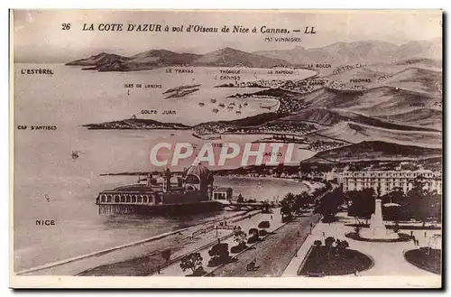 La Cote d&#39Azur a vol de Nice a Cannes- Cartes postales