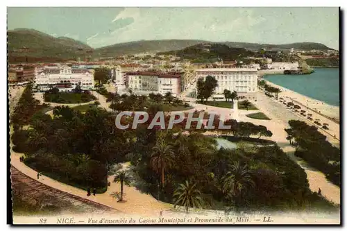 Nice - Vue d&#39Ensemble du Casino Municipal et Promenade du Midi - Cartes postales