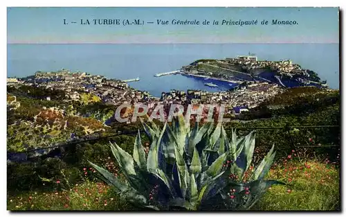 La Turbie - Vue Generale de la Principaute de Monaco - Ansichtskarte AK