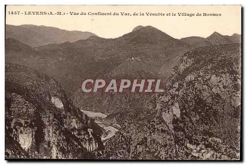 Levens - Vue du Confluent du Var de la Vesubie et le Village de Bonson - Cartes postales