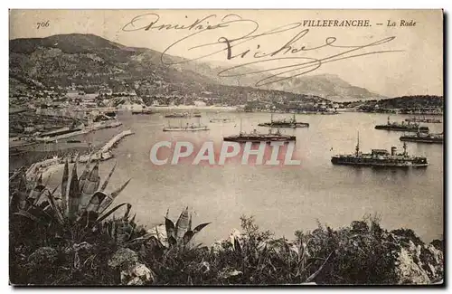 Villefranche sur Mer - La Rade - bateau - boat - Cartes postales