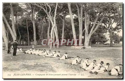 Juan les Pins - Compagne de Debarquement faisant l&#39exercise - Cartes postales