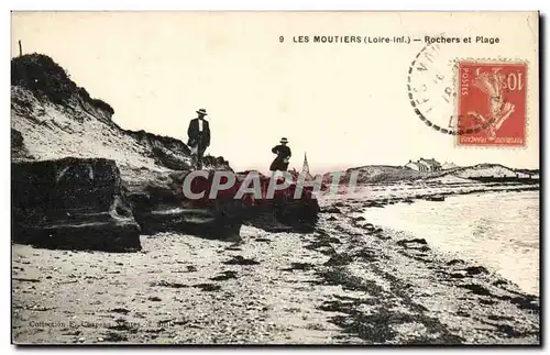 Les Moutiers - Rochers et Plage - Cartes postales