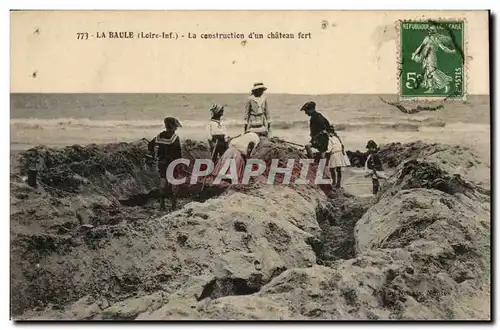 La Baule - La Construction d&#39un Chateau Fort - La Plage - Enfants - Cartes postales