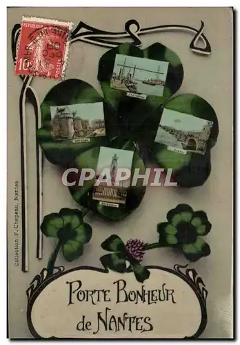 Nantes - Porte Bonheur de Nantes - trefle - four leaf clover - Cartes postales