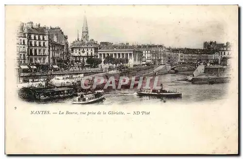 Nantes - La Bourse vue prise de la Gloriette - bateau - boat - Ansichtskarte AK