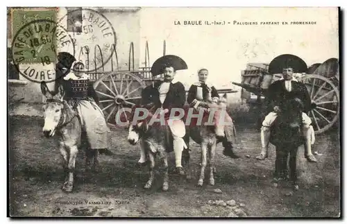 La Baule sur Mer Ansichtskarte AK Paludiers partant en promenade (ane donkey)