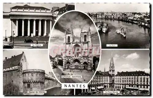 Nantes Cartes postales moderne Theatre Port Chateau Place Royale