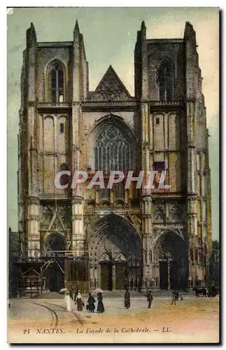 Nantes Cartes postales La facade de la cathedrale