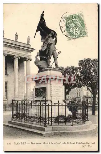 Nantes Cartes postales Monument eleve a la memoire du colonel Vilelbois Mareuil