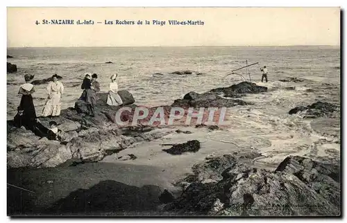 Saint Nazaire Ansichtskarte AK Les rochers de la plage Ville es martin