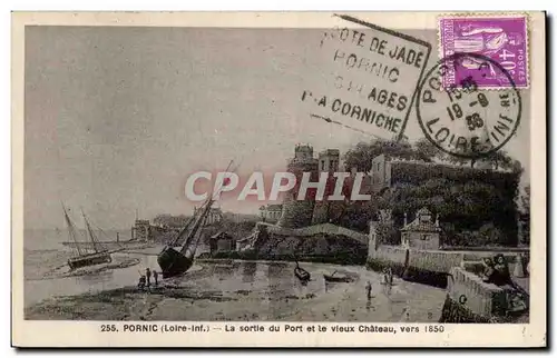 Pornic Cartes postales La sortie du port et le vieux chateau