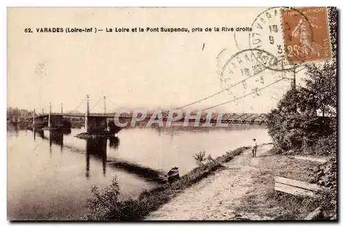 Varades Cartes postales La Loire et le pont suspendu pris de la rive droite