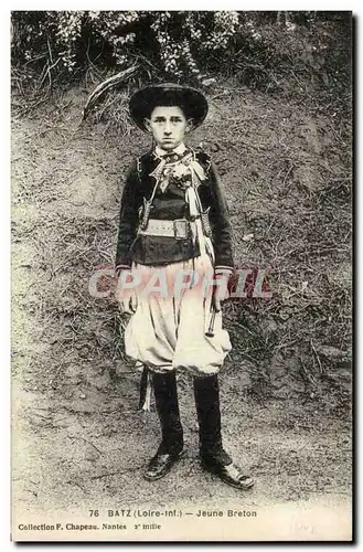 Batz Ansichtskarte AK Jeune breton (folklore costume)