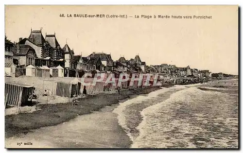 La Baule sur mer Ansichtskarte AK La plage a maree haute vers Pornichet