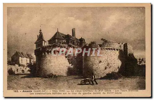 Ancenis Ansichtskarte AK Vers 1840 Le vieux chateau Les tours d&#39entree