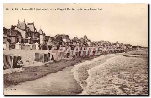 La Baule Cartes postales La plage a maree haute vers pornichet