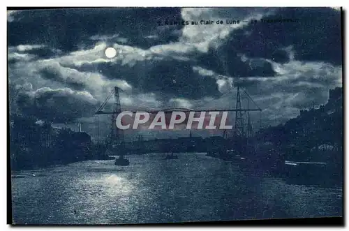 Cartes postales Nantes Au clair de lune Le transbordeur