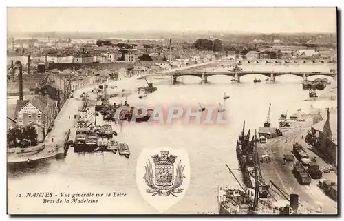 Cartes postales Nantes Vue generale sur la Loire Bras de la Madeleine