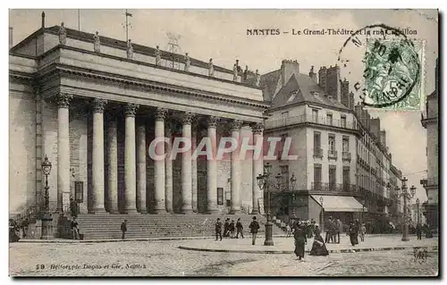 Ansichtskarte AK Nantes Le grand theatre et la Rue Crepillon