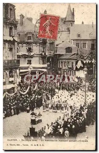 Nantes Cartes postales La fete Dieu La procession passant devant l&#39eveche