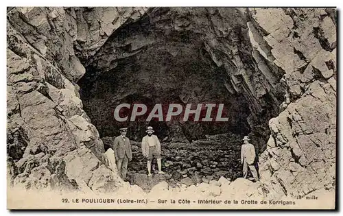 Ansichtskarte AK le Pouliguen Sur la cote Interieur de la grotte de Korrigans