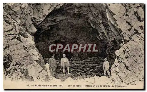 Cartes postales le Pouliguen Sur la cote Interieur de la grotte de Korrigans