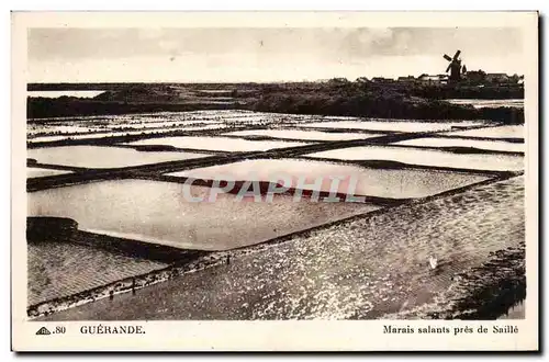 Cartes postales Guerande Marais salants pres de SAille (moulin mill)