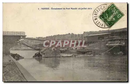 Nantes Ansichtskarte AK Ecroulement du pont maudit (16 juillet 1913)