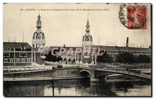 Nantes Ansichtskarte AK le pont de la rotonde et les tours de la Biscuiterie Lefevre UTile