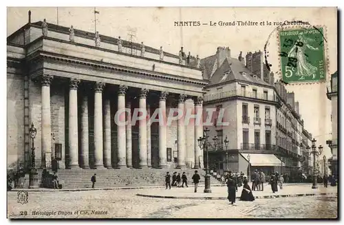 Nantes Ansichtskarte AK Le grand theatre et la rue Crebillon