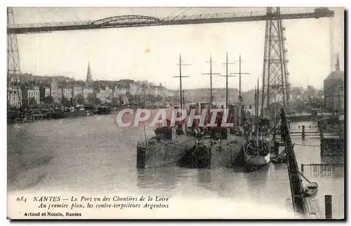 Nantes Cartes postales Le port vu des chantiers de la Loire Au premier plan les contre-torpilleurs argentins (Ar