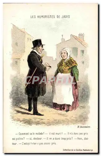 Cartes postales Les humouristes de jadis Daumier Comment va le malade Illustrateur (medecin docteur)