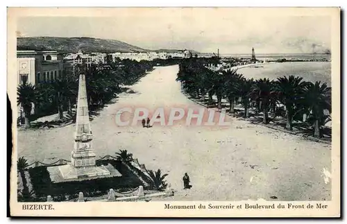 Tunisie Bizerte Ansichtskarte AK Monument du souvenir et boulevard du front de mer