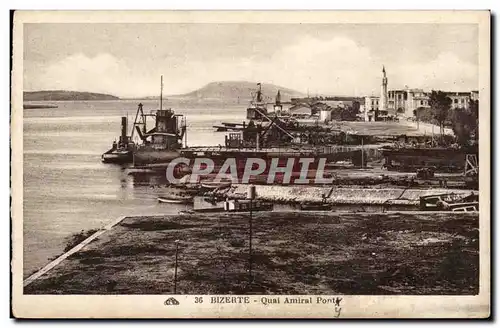 Tunisie Cartes postales Bizerte Quai Amiral Pont