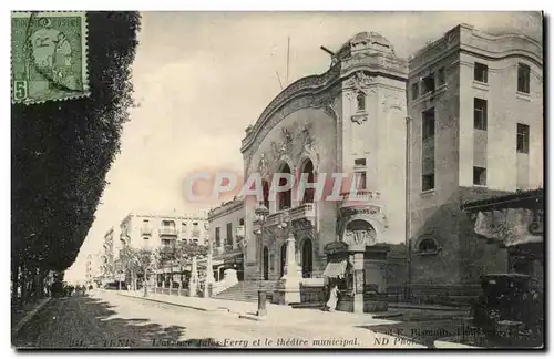 Tunisie Ansichtskarte AK Tunis Jules Ferry et le theatre municipal