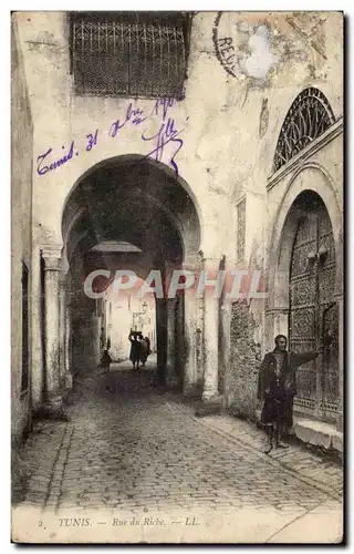 Tunisie Cartes postales Tunis Rue du riche