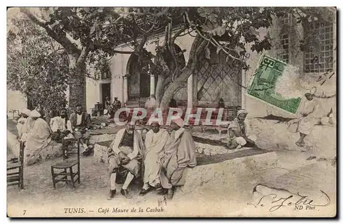 Tunisie Cartes postales Tunis CAfe maure de la Casbah