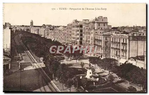 Tunisie Ansichtskarte AK Tunis Perspective de l&#39avenue Jules Ferry