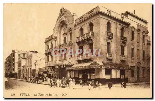 Tunisie Cartes postales Tunis Le theatre italien