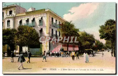 Tunisie Ansichtskarte AK Tunis Hotel Bellevue et Avenue de France