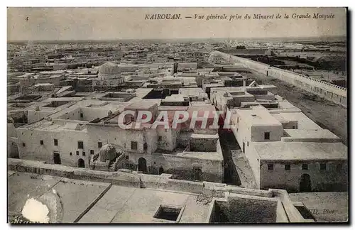 Tunisie Cartes postales Kairouan Vue generale prise du minaret de la grande mosquee