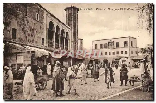 Tunisie Cartes postales Place et mosquee Al Hafaouine