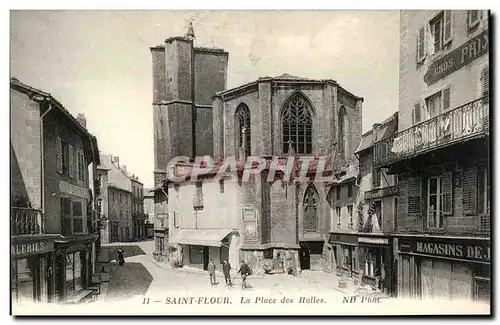 Cartes postales Saint Flour La place des Halles